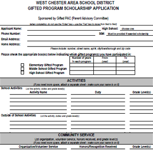 Scholarship form